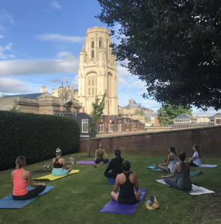 Yoga on the crescent